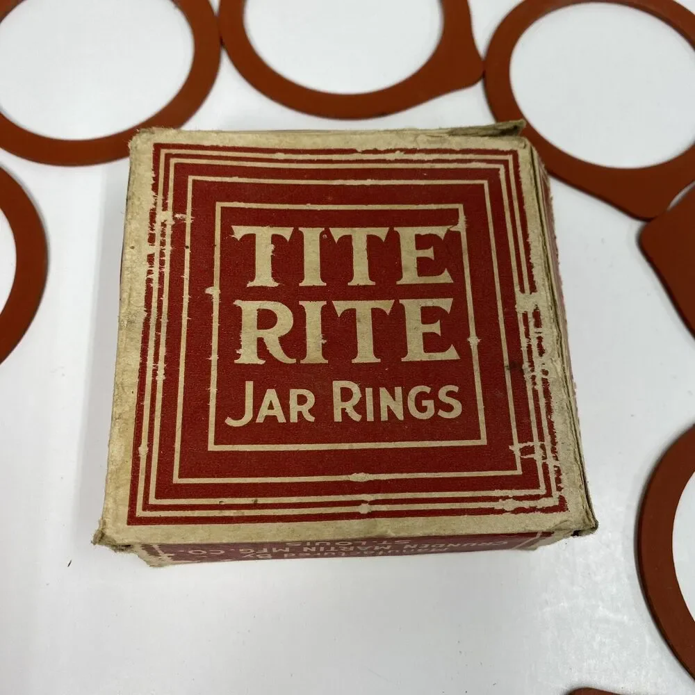Vintage Tite Rite Top Seal Jar Rings Set of 10 Made in St. Louis MO Retro Decor